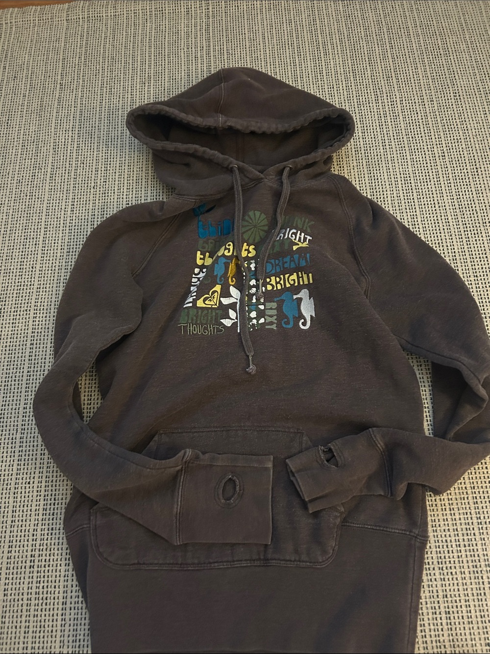 Roxy Hooded Pullover Sweatshirt - Brown